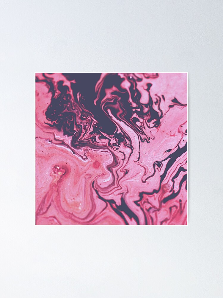 "Fluid abstract painting, pink, red and black" Poster by Jenmag Redbubble