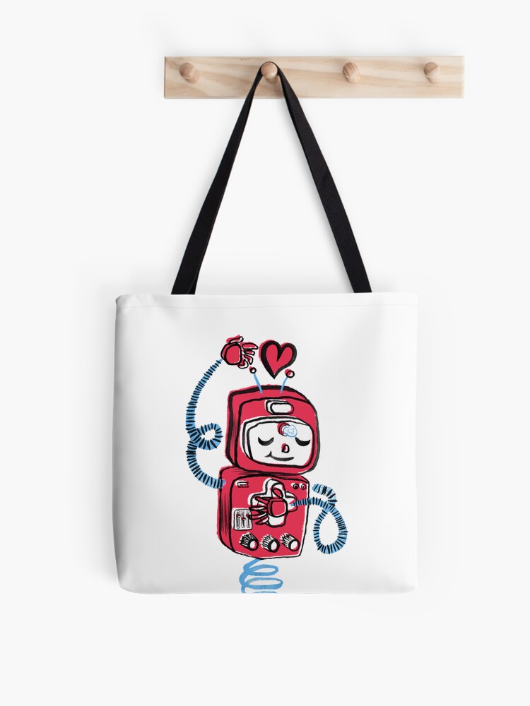 Thumbnail 1 of 2, Tote Bag, Red Robot designed and sold by Foss.