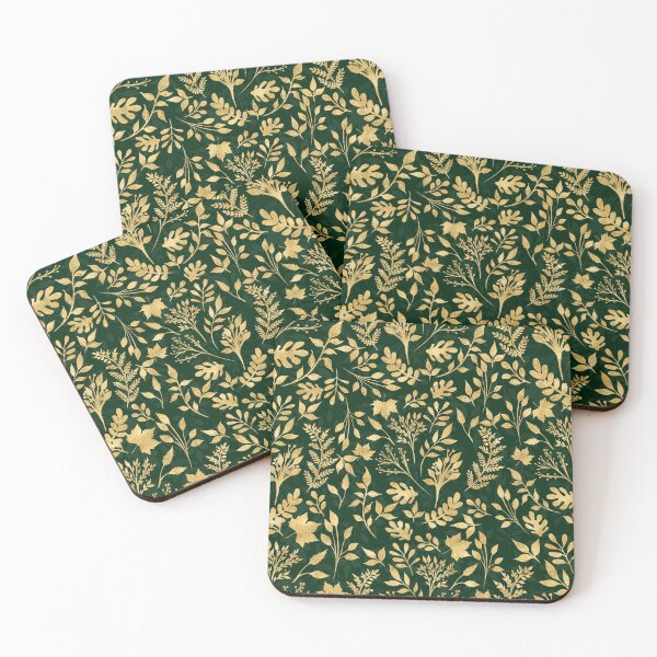Item preview, Gold Foliage Forest Green Luxury Design designed and sold by InovArtS.