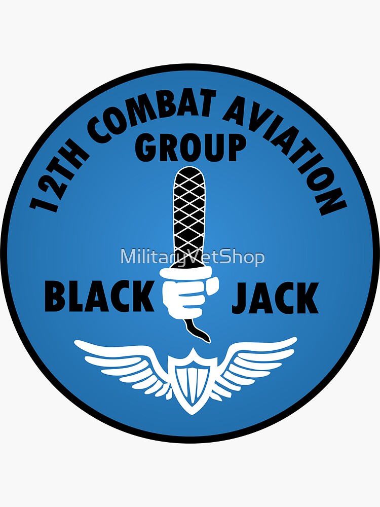 12th Combat Aviation Group - Black Jack by MilitaryVetShop