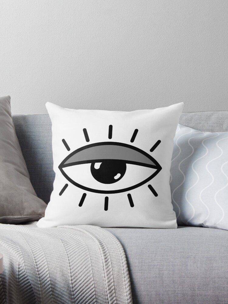 Thumbnail 1 of 3, Throw Pillow, Half open eye designed and sold by reIntegration.