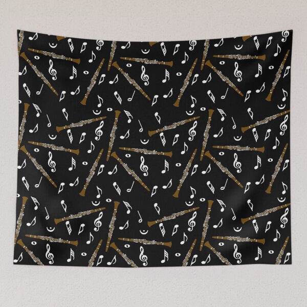 Item preview, Clarinet Music Note Pattern designed and sold by BartholGraphics.