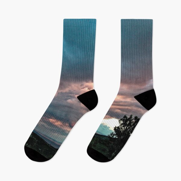 Item preview, Atardecer Rosa Azul Nubes Silueta Colina Skyscape designed and sold by Anna Lemos.