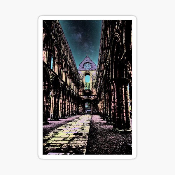 Interior of Jedburgh abbey Sticker