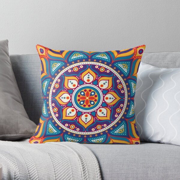 Mandalas Dotted Throw Pillow