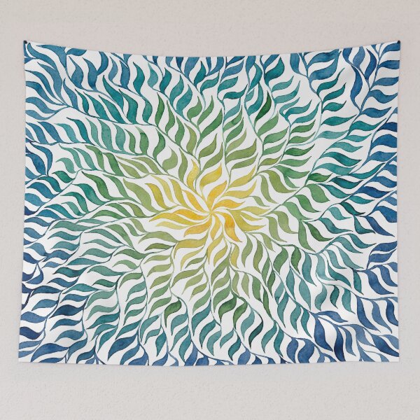 Item preview, Plant Pattern in Yellow - Green - Blue (Rainbow) designed and sold by nabeArtist.