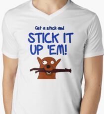 Get a stick and... Men's V-Neck T-Shirt