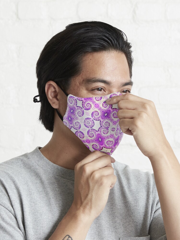 Alternate view of Lavender Love mandala design Mask