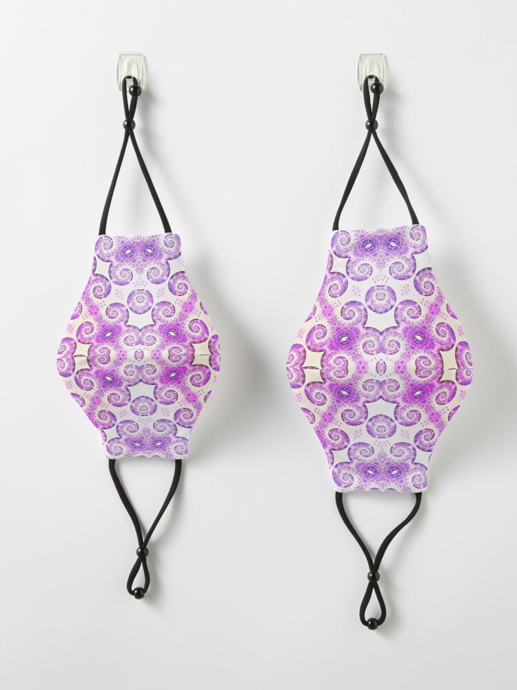 Alternate view of Lavender Love mandala design Mask