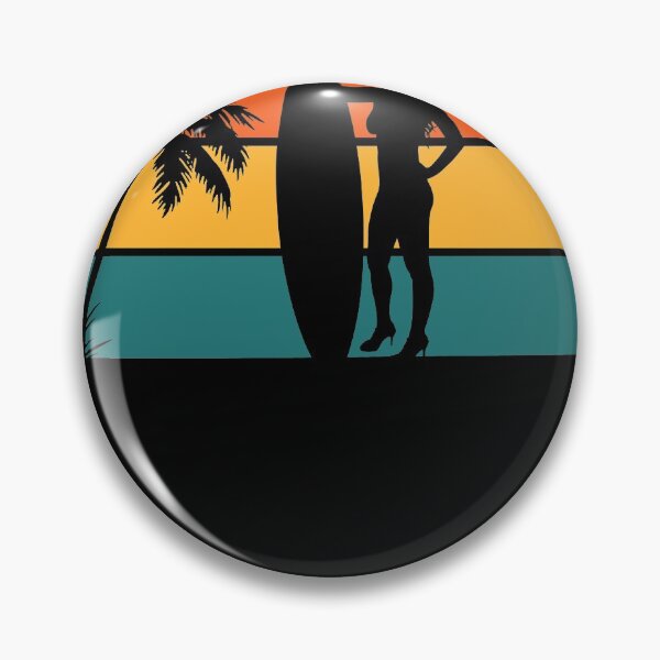 Item preview, Surfer Gift Retro Surfer Girl Surfing Surf Board Beach designed and sold by Nahimic237.