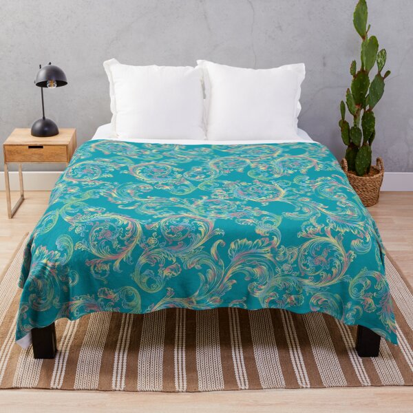 Item preview, Vintage Ornamental Pastel Floral Pattern - Blue Pink Yellow Green Aqua designed and sold by GDCdesigns.