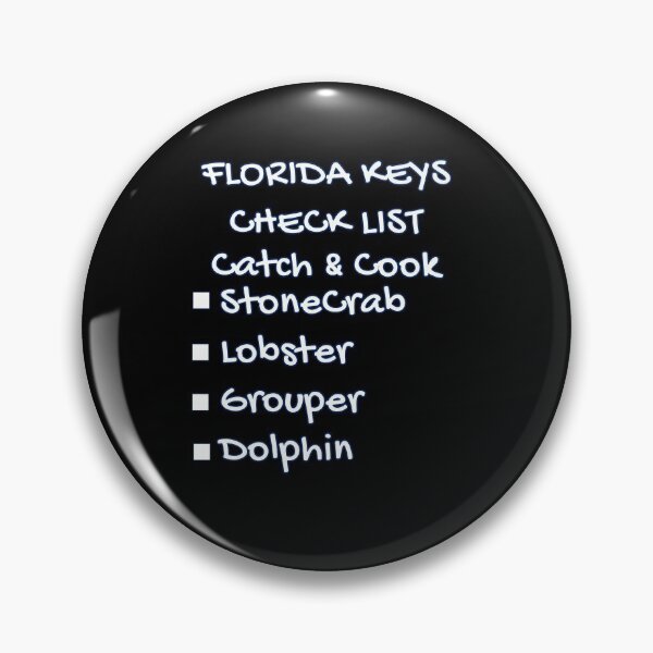 Item preview, Florida Keys Check List - Catch and Cook StoneCrab Lobster Grouper Dolphin Black designed and sold by KeysTreasures.