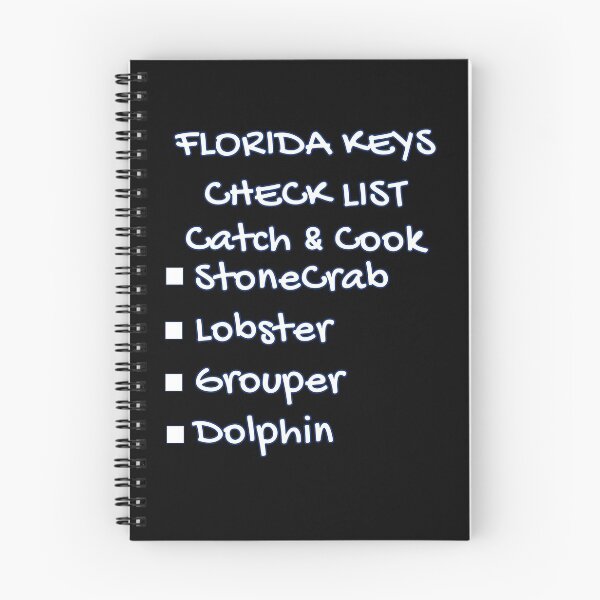 Item preview, Florida Keys Check List - Catch and Cook StoneCrab Lobster Grouper Dolphin Black designed and sold by KeysTreasures.