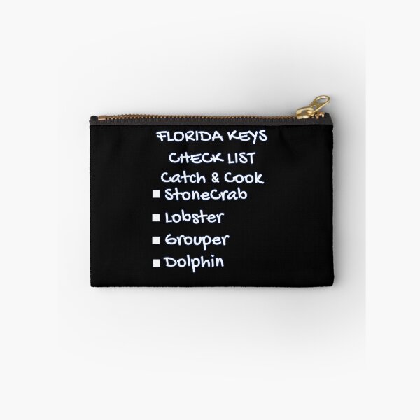 Item preview, Florida Keys Check List - Catch and Cook StoneCrab Lobster Grouper Dolphin Black designed and sold by KeysTreasures.