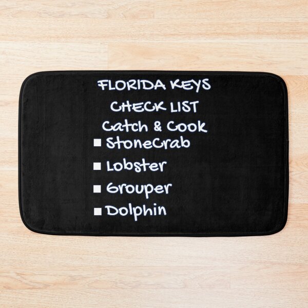 Item preview, Florida Keys Check List - Catch and Cook StoneCrab Lobster Grouper Dolphin Black designed and sold by KeysTreasures.