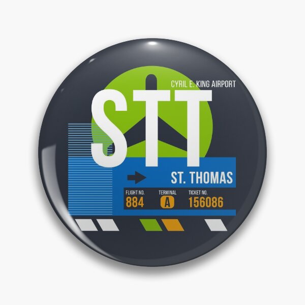 Item preview, St. Thomas, USVI (STT) Airport Code Baggage Tag designed and sold by SLAG-Creative.