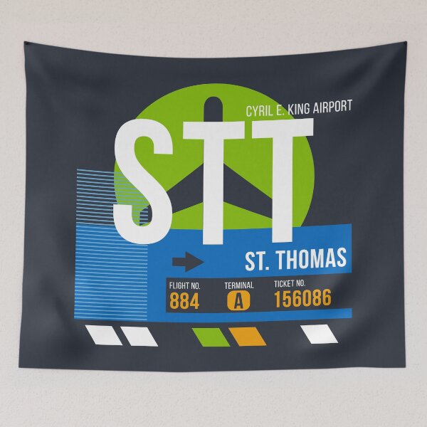 Item preview, St. Thomas, USVI (STT) Airport Code Baggage Tag designed and sold by SLAG-Creative.