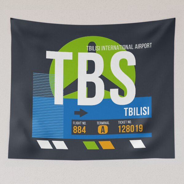 Aperçu de l'œuvre Étiquette de bagage de code d'aéroport de Tbilissi, Géorgie (TBS) créée et vendue par SLAG-Creative.