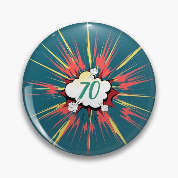 Item preview, Bang an exploding 70th birthday comic party logo. designed and sold by MultistorieDog.