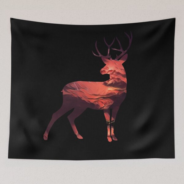 Item preview, Deer in Lightning Dusk designed and sold by Snilfen.
