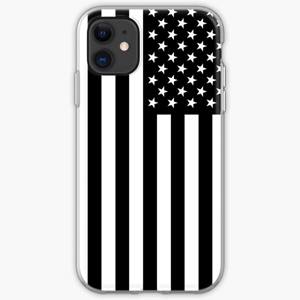 Black And White American Flag iPhone Soft Case