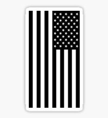 Black And White American Flag Sticker