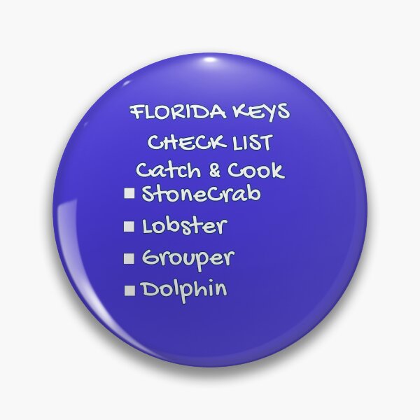 Item preview, Florida Keys Check List - Catch and Cook StoneCrab Lobster Grouper Dolphin Blue designed and sold by KeysTreasures.