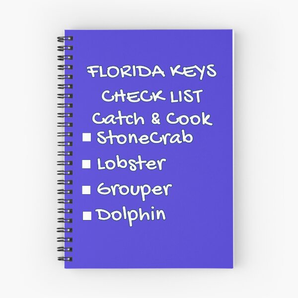 Item preview, Florida Keys Check List - Catch and Cook StoneCrab Lobster Grouper Dolphin Blue designed and sold by KeysTreasures.