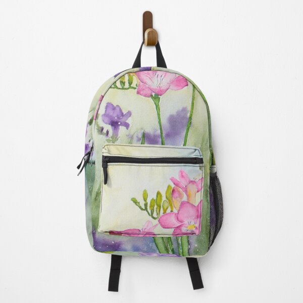 Item preview, Lilac & Pink Freesias Watercolour Painting designed and sold by Monika's Painting.