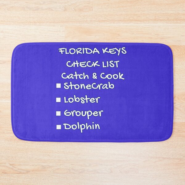 Item preview, Florida Keys Check List - Catch and Cook StoneCrab Lobster Grouper Dolphin Blue designed and sold by KeysTreasures.