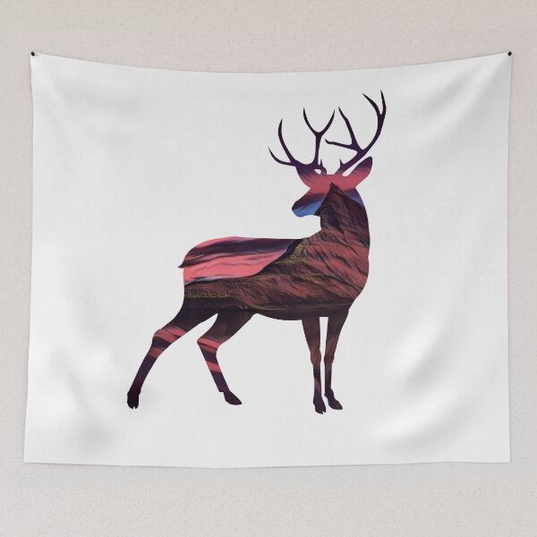 Item preview, Deer in Mountain Dusk designed and sold by Snilfen.