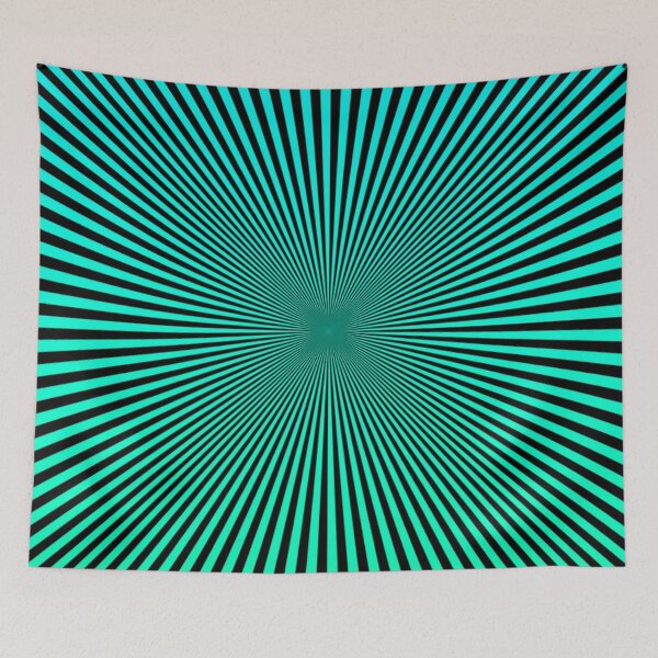 Item preview, Blue Green Gradient Geometric Optical Illusion designed and sold by CyberCult Store.
