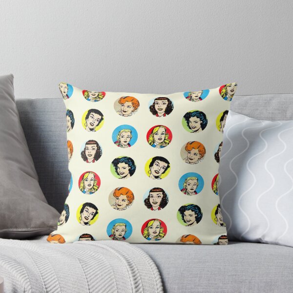 Item preview, Vintage Women Faces Print with Yellow Background designed and sold by RosarioDesigns.