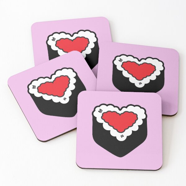 Item preview, Red Valentine Salmon Heart Sushi Fun Foodie Cute Rice Nori Ball Onigiri Musubi  designed and sold by mariesmunchies.