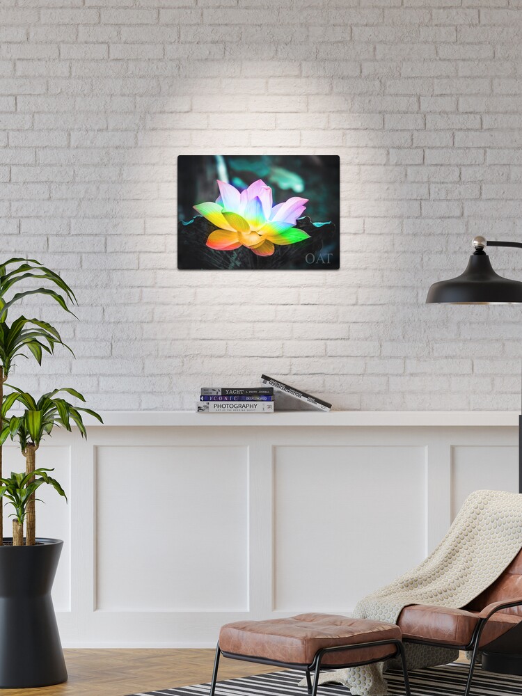 Thumbnail 1 of 4, Metal Print, Rainbow Lotus Flower designed and sold by Artcestral.
