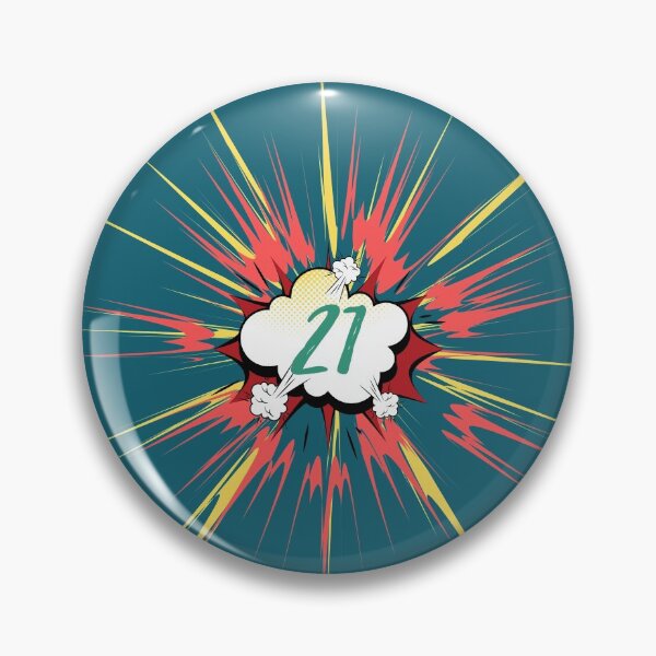 Item preview, Bang an exploding 21st birthday comic party logo. designed and sold by MultistorieDog.