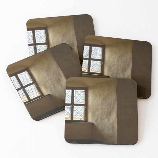 Item preview, Dim light going through vintage stained-glass window designed and sold by lena-maximova.