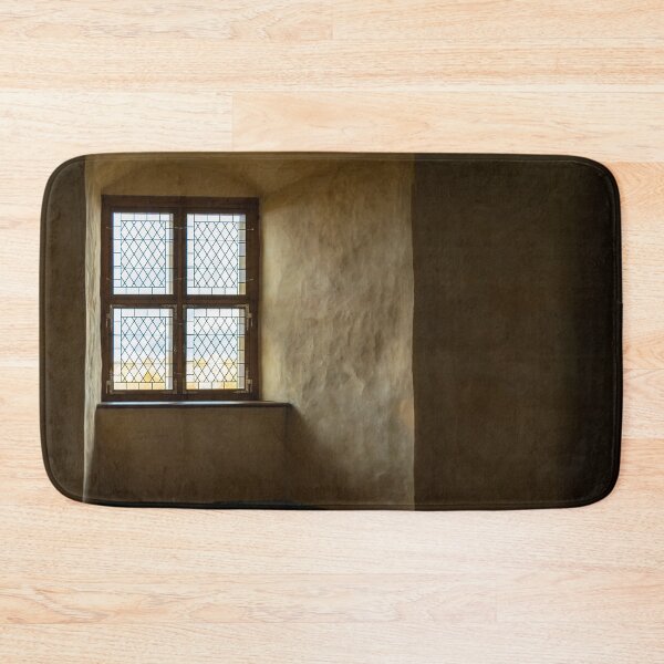 Item preview, Dim light going through vintage stained-glass window designed and sold by lena-maximova.