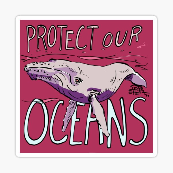 Protect Our Oceans (Humpback Whale) Sticker