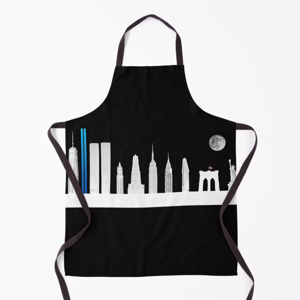 Item preview, York City Skyline White Buildings, Blue Searchlights and Supermoon designed and sold by Warren Paul Harris.