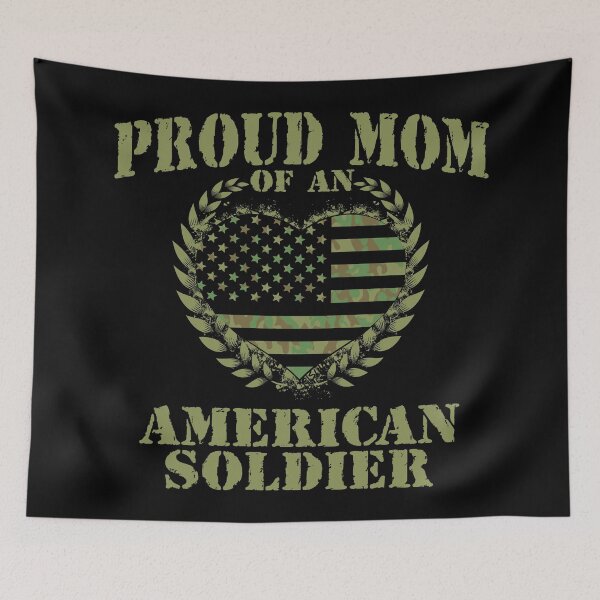 Item preview, PROUD MOM OF AN AMERICAN SOLDIER Camo Heart USA Flag Design designed and sold by ej-sulu.