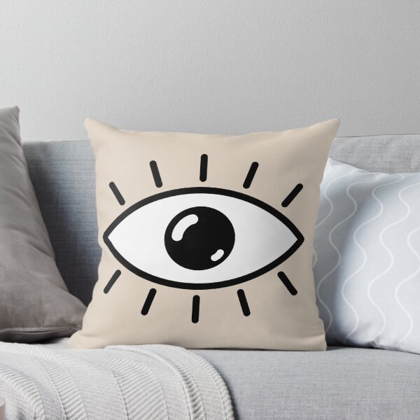 Open eye - beige Throw Pillow