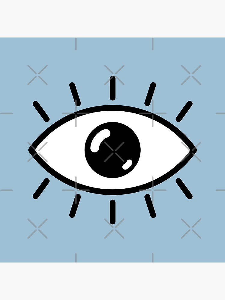 Thumbnail 3 of 3, Throw Pillow, Open eye - light blue designed and sold by reIntegration.