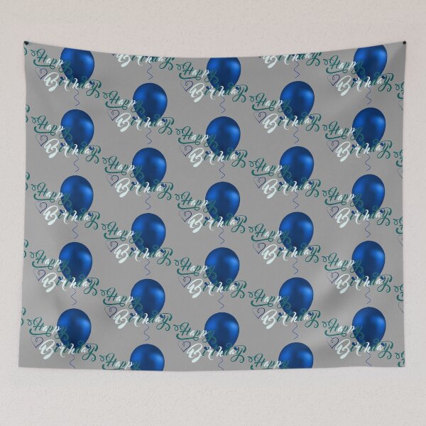 Item preview, Happy Birthday - Classy! (Blue on Light Grey) designed and sold by PawsitiveMum.