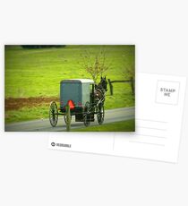 Amish Buggy on Highway Postcards