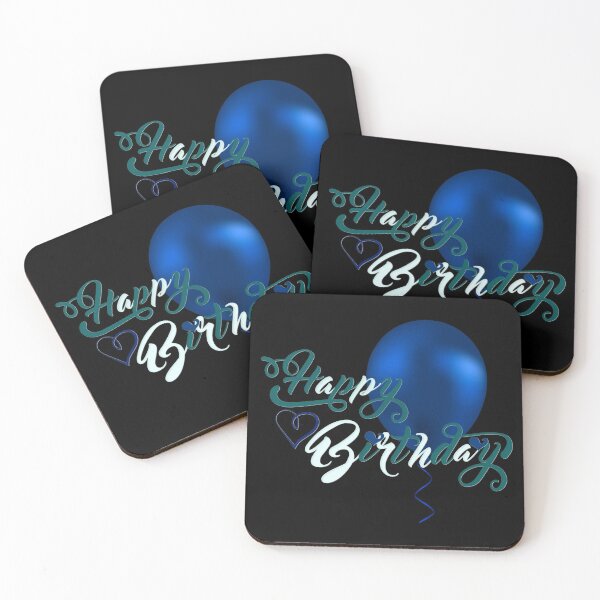 Item preview, Happy Birthday - Classy! (Blue on Black) designed and sold by PawsitiveMum.