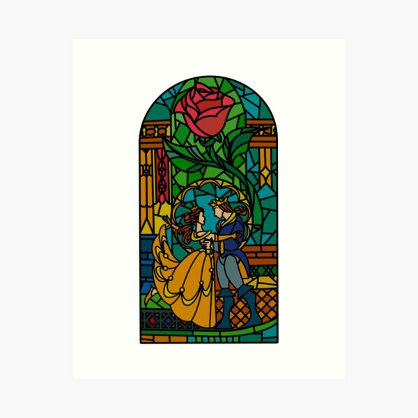 Item preview, Beautiful and Beastly Stained Glass Window designed and sold by KatrinaAnya.