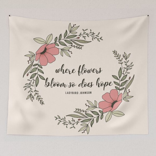 Item preview, Where Flowers Bloom - Lettered Quote designed and sold by Homebody Hobbyist.
