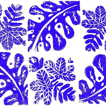 Aperçu de l'œuvre motif végétal feuilles bleues de Isabelle Gatzler