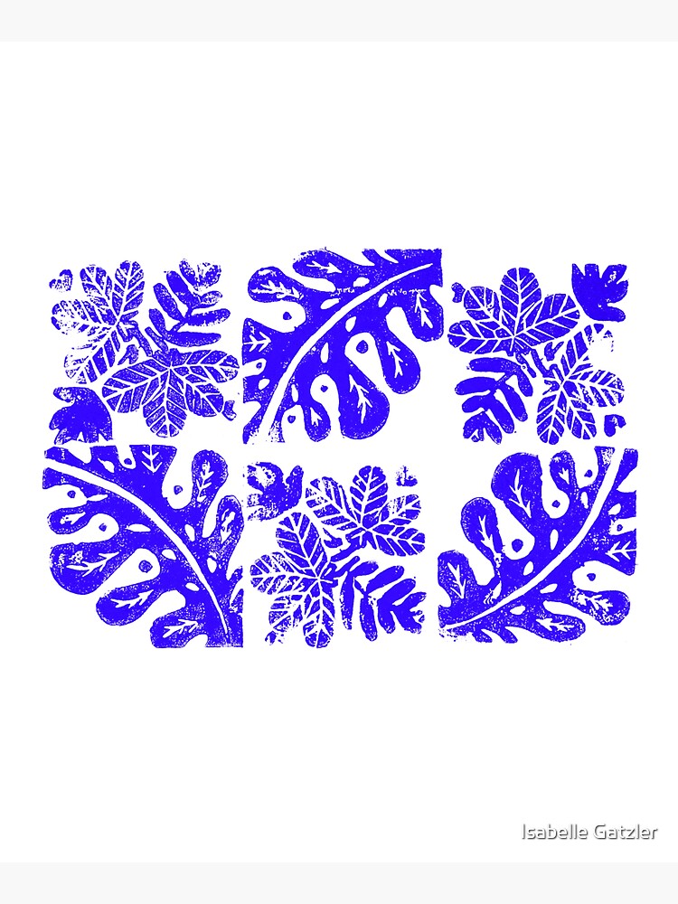 Aperçu 5 sur 5. Tote bag avec l'œuvre motif végétal feuilles bleues créée et vendue par igatzler.